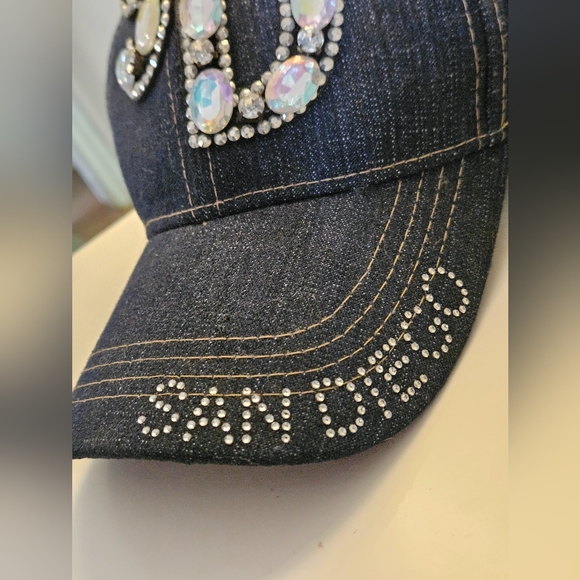 🧢 San Diego bling baseball hat! Jean material. 💙 - Picture 2 of 6
